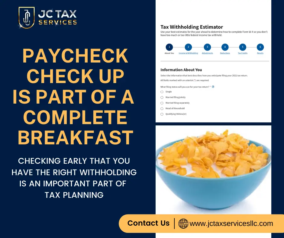 Paycheck check up is part of a complete breakfast