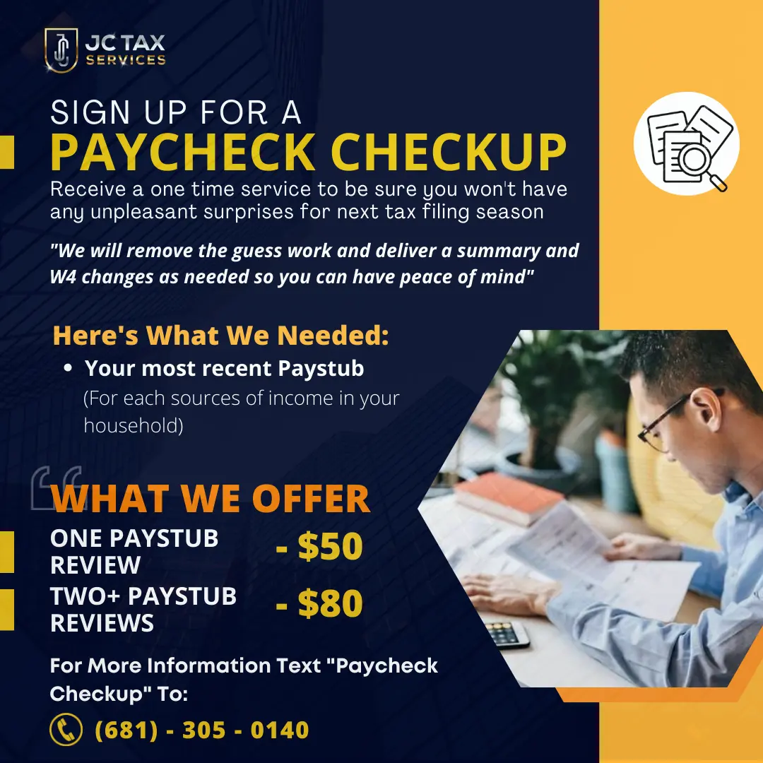 Sign up for a paycheck checkup 