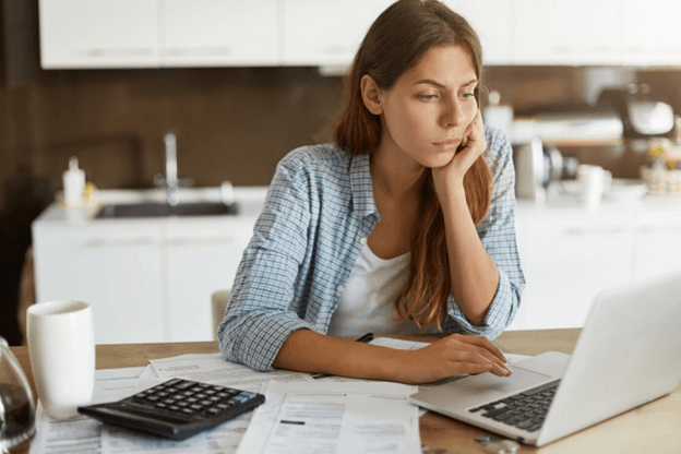 woman working on laptop