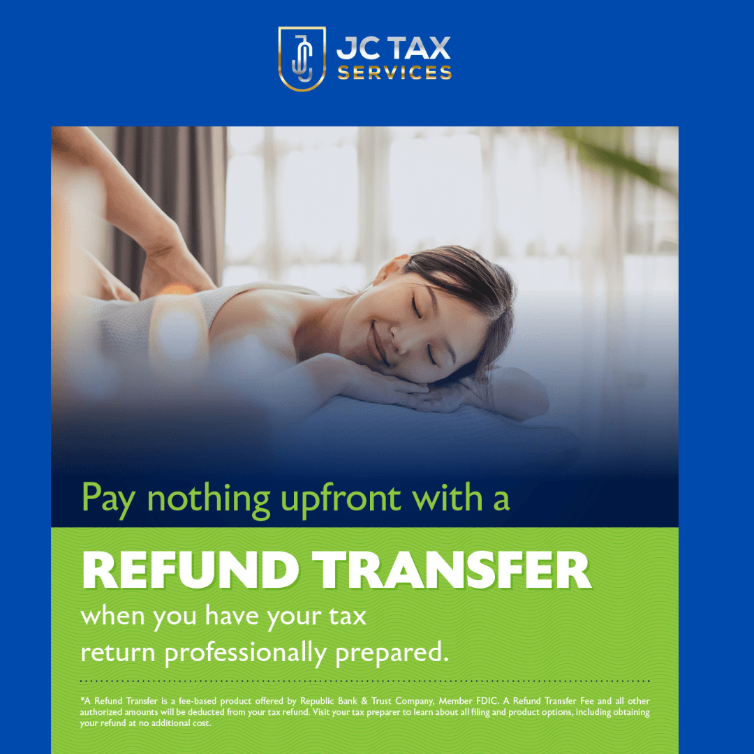 pay nothing upfront with a refund transfer